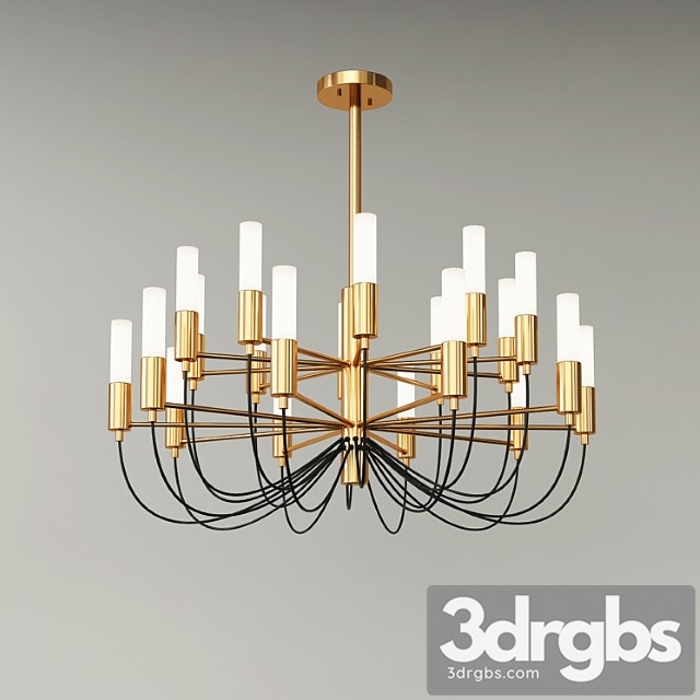 Golden iron led chandelier - thumbnail 1