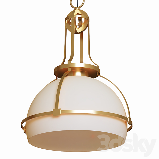 Gracie Medium Dome Pendant 3DS Max Model - thumbnail 2