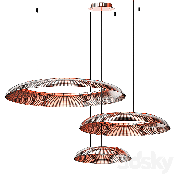 Graduated Circle Chandelier 3DS Max Model - thumbnail 2