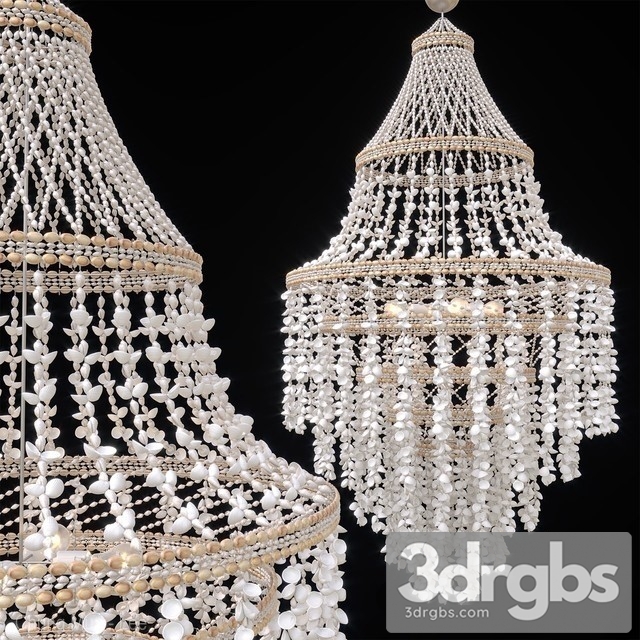 Grand Shell Chandelier D1000 3dsmax Download - thumbnail 1