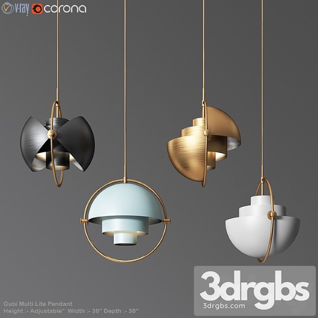 Gubi Multi Lite Pendant Louis Weisdorf 5 3dsmax Download - thumbnail 1