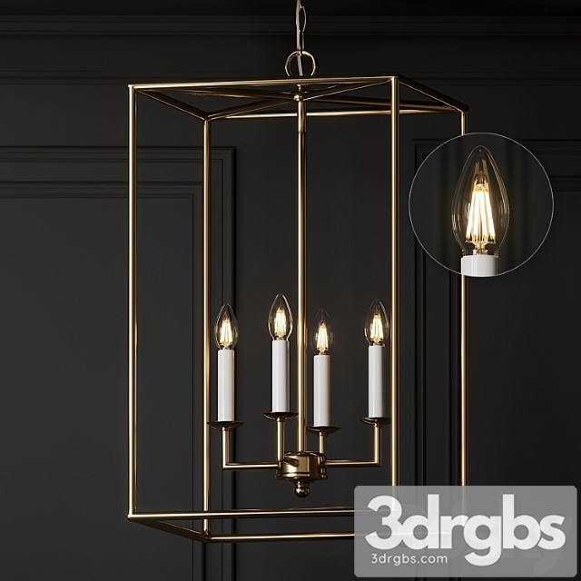 Hadley 4-light pendant chandelier 3dsmax Download - thumbnail 1