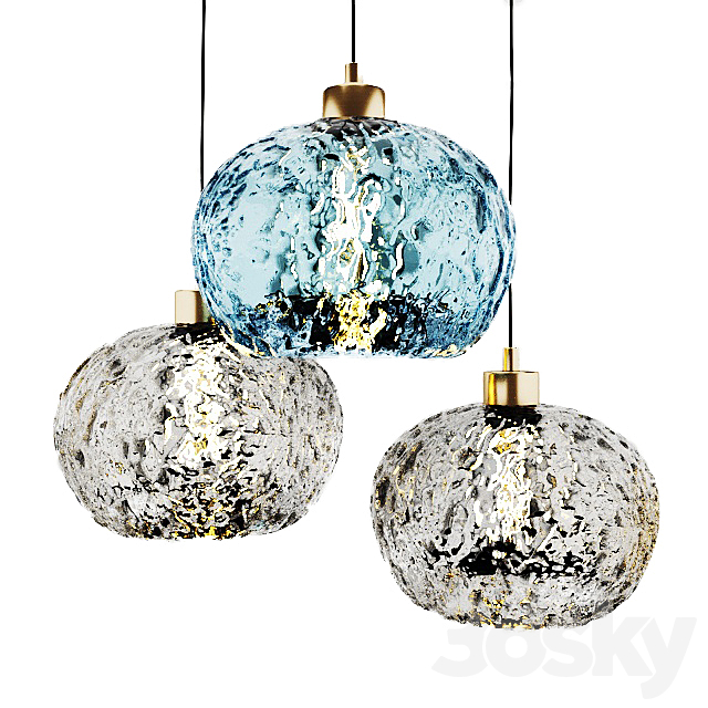 Hand Blown Rustic Seeded Glass Light 3DS Max Model - thumbnail 3