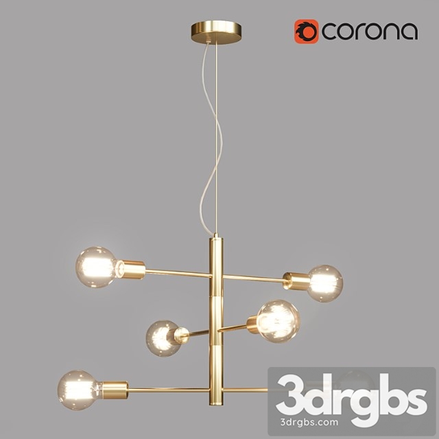 Hanging chandelier Lussole Le Huron Grlsp 8155 3dsmax Download - thumbnail 1