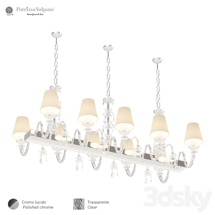 Hanging chandelier Patrizia Volpato Intressi 1310 10 H74 3DS Max - thumbnail 1