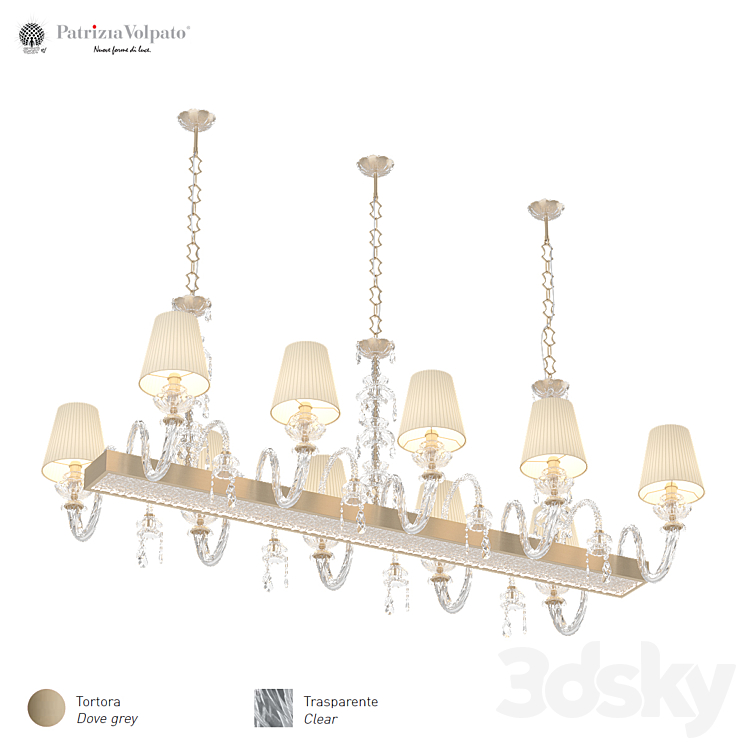 Hanging chandelier Patrizia Volpato Intressi 1310 10 H74 3DS Max - thumbnail 2