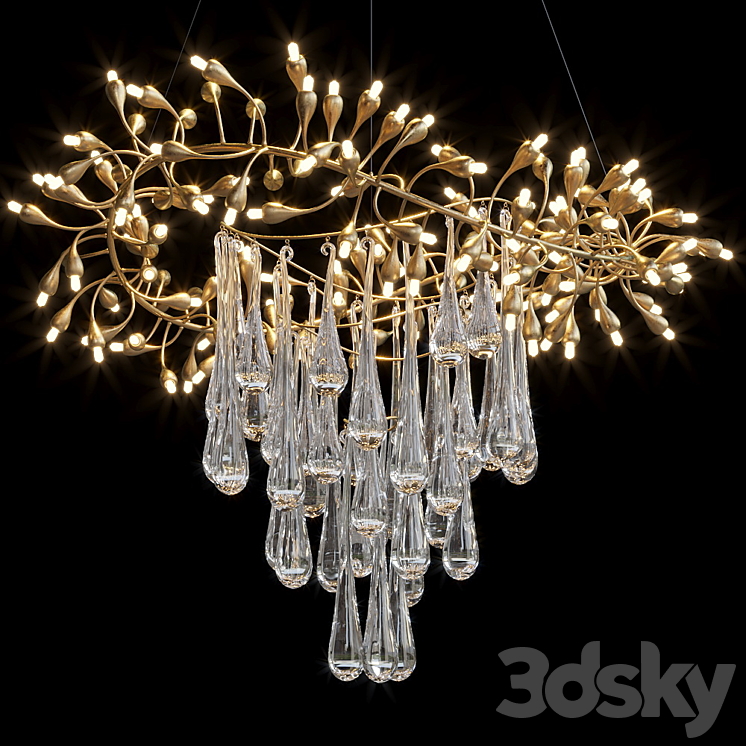 Hanging chandelier Vargov Design – Olive 3DS Max Model - thumbnail 1