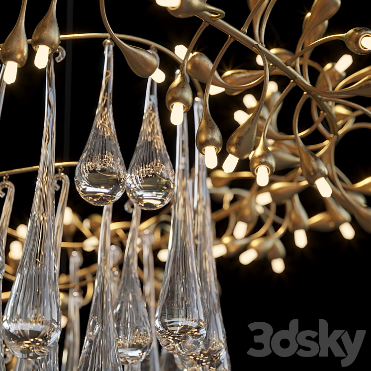 Hanging chandelier Vargov Design – Olive 3DS Max Model - thumbnail 2