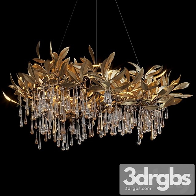 Hanging chandelier vargov design – olive - thumbnail 1