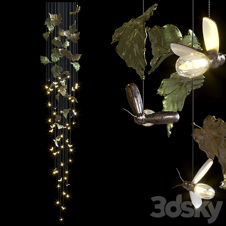 Hanging elements FIREFLY – Vargov Design 3DS Max Model - thumbnail 1