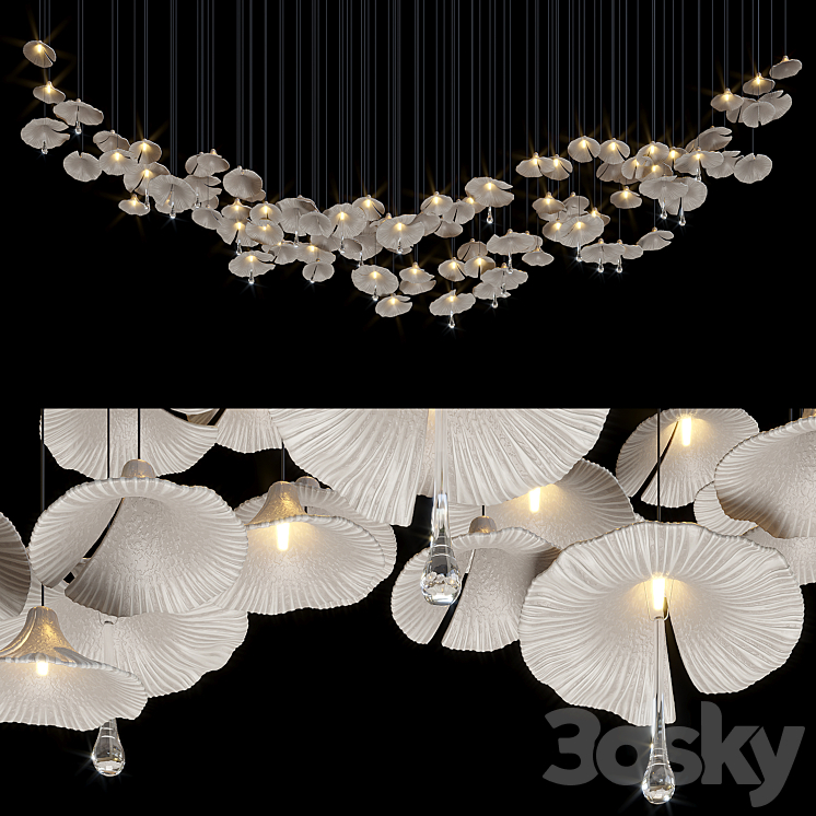 Hanging installation Vargov® Design – Nelumbo 3DS Max Model - thumbnail 1