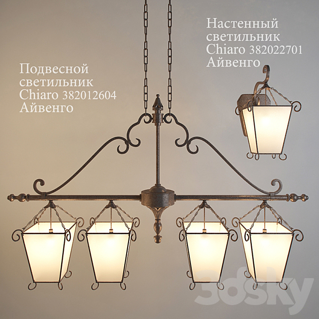 Hanging lamp and sconces Chiaro Ivanhoe 3DSMax File - thumbnail 1