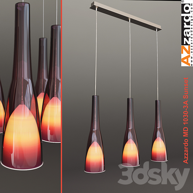 Hanging lamp Azzardo MD 1030-1A Sunset 3DS Max Model - thumbnail 2