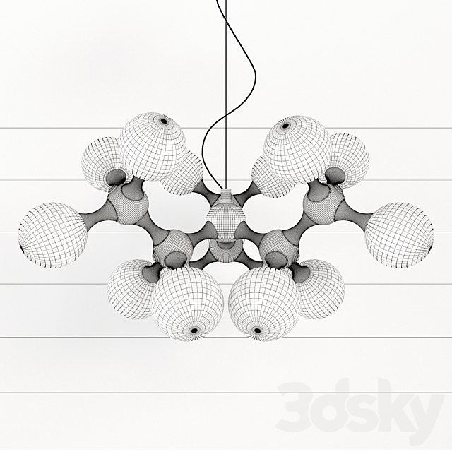 Hanging lamp Ideal Lux Nodi SP15 Bianco 3DSMax File - thumbnail 2