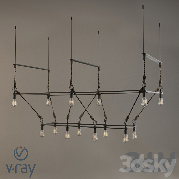 Hanging Lamp Loft lamp 3DS Max - thumbnail 1