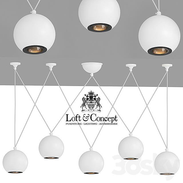 HANGING LAMP MULTISPHERE PENDANT SILVER 5 3DSMax File - thumbnail 3