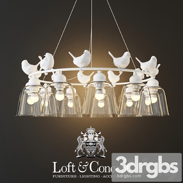 Hanging Lamp Provence Bird Chandelier 11 3dsmax Download - thumbnail 1