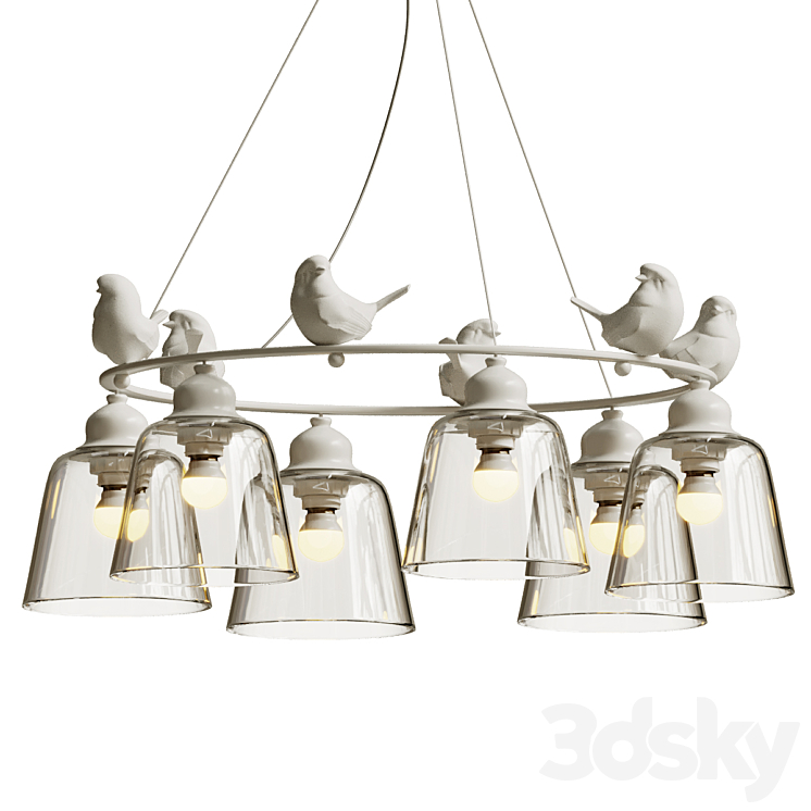 Hanging lamp provence bird chandelier 3DS Max - thumbnail 1