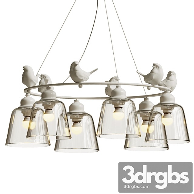 Hanging Lamp Provence Bird Chandelier 3dsmax Download - thumbnail 1