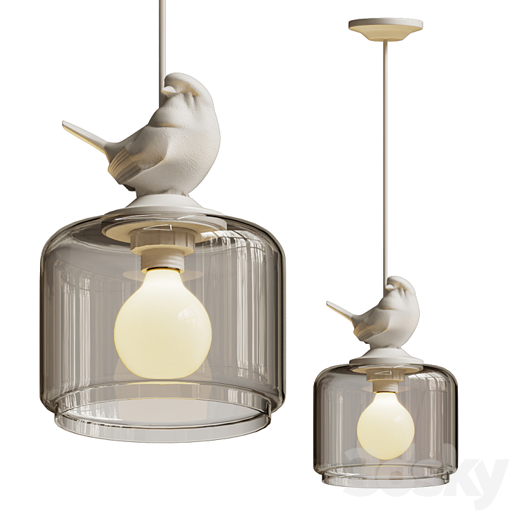 Hanging lamp provence bird pendant 3DS Max - thumbnail 1