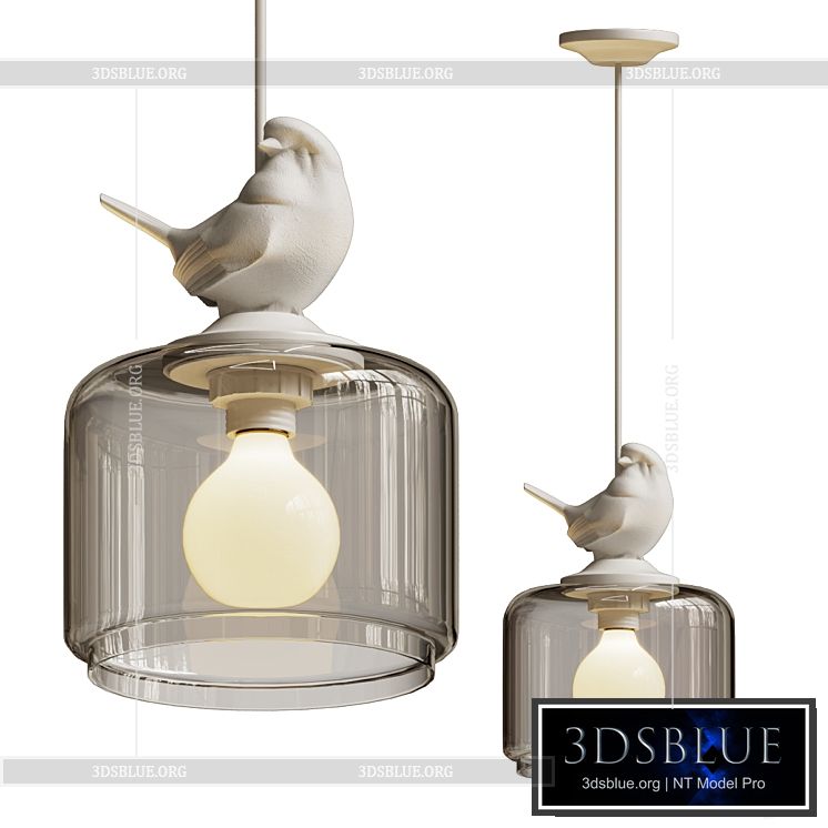 Hanging lamp provence bird pendant 3DS Max - thumbnail 3