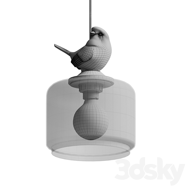 Hanging lamp provence bird pendant 3DSMax File - thumbnail 6