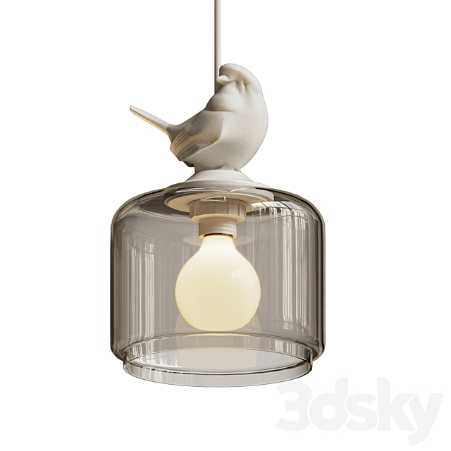 Hanging lamp provence bird pendant 3DSMax File - thumbnail 7