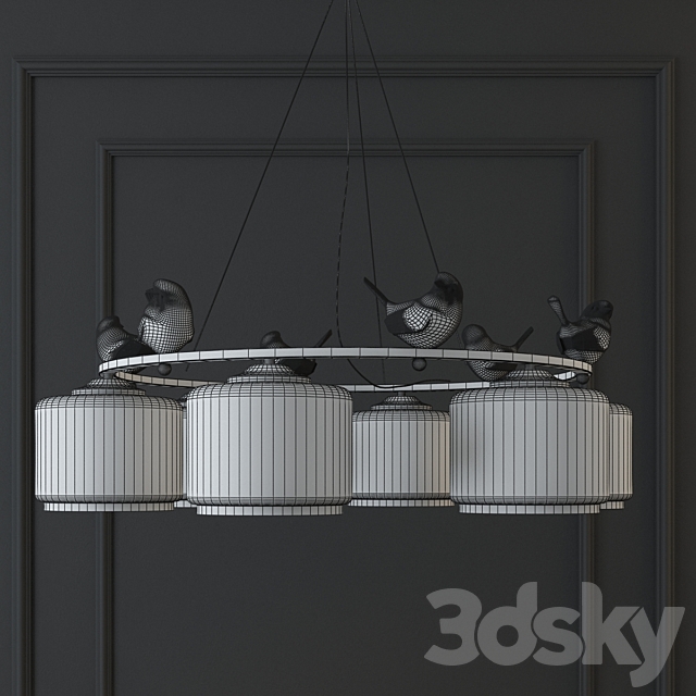 Hanging lamp provence bird pendant chandelier pedant 3DS Max Model - thumbnail 2