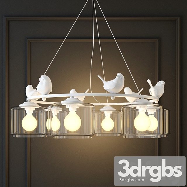 Hanging Lamp Provence Bird Pendant Chandelier Pedant 3dsmax Download - thumbnail 1