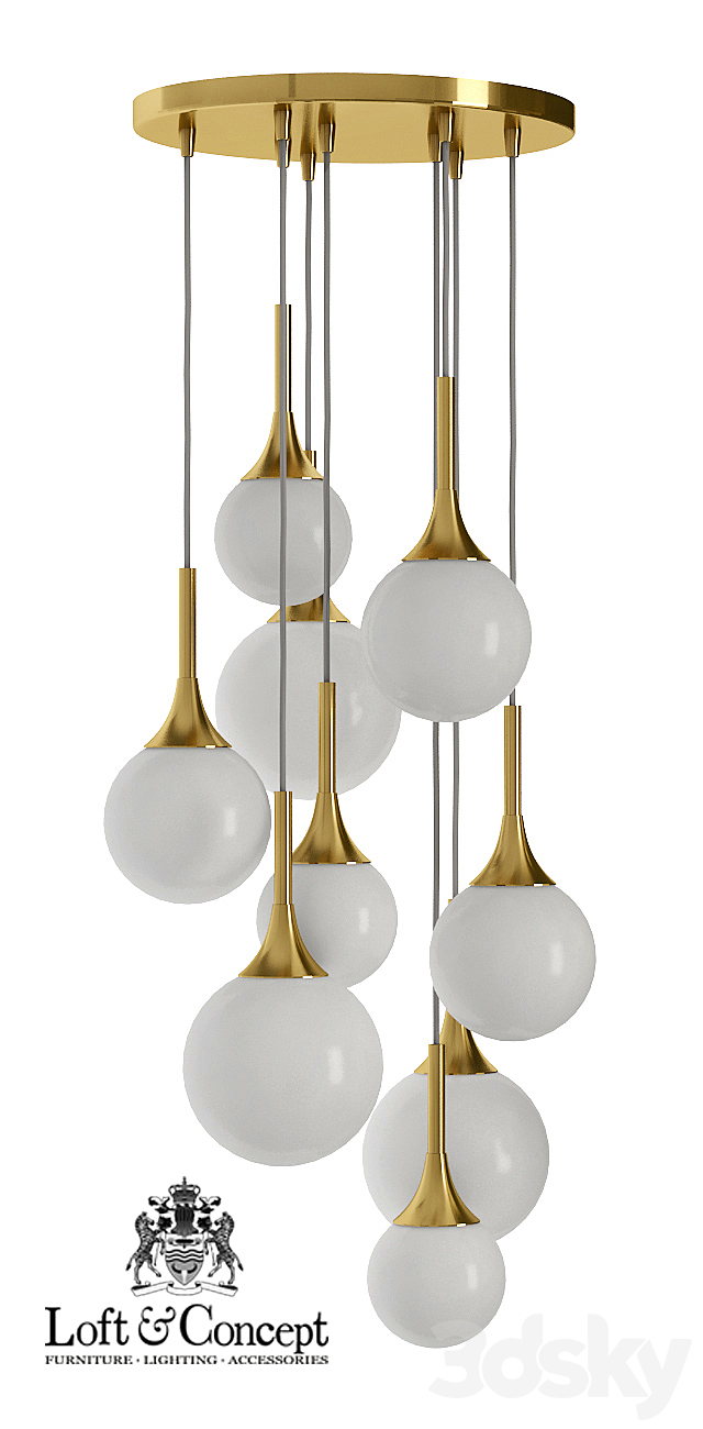 Hanging lamp Restoration Hardware Whitney Chandelier 3DS Max Model - thumbnail 2