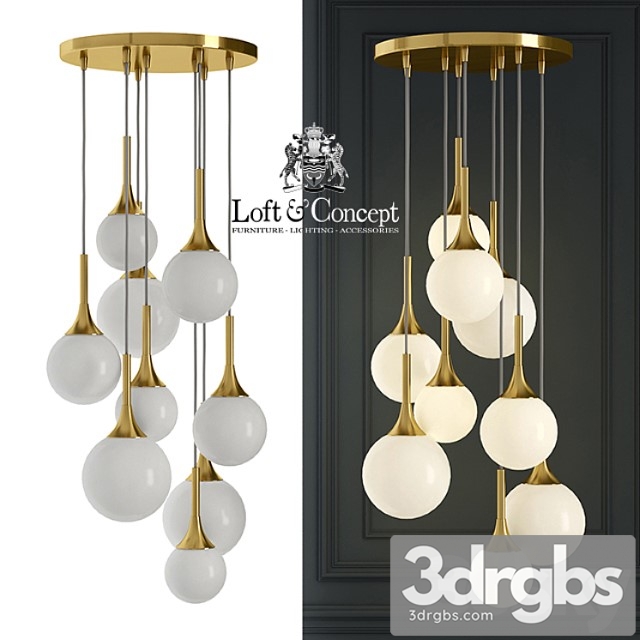 Hanging lamp restoration hardware whitney chandelier 3dsmax Download - thumbnail 1