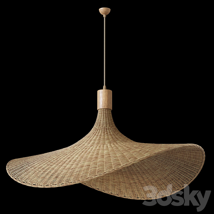 Hanging lamp – wicker hat 3DS Max Model - thumbnail 1