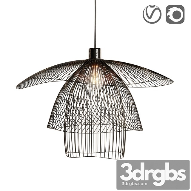 Hanging Metal Papillon Lamp 3dsmax Download - thumbnail 1