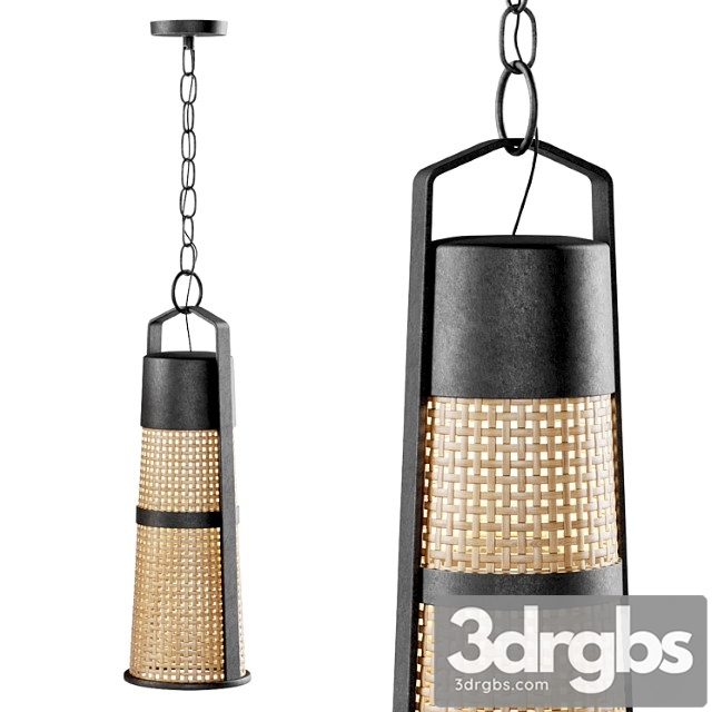 Hanging rattan lamp H400 - thumbnail 1