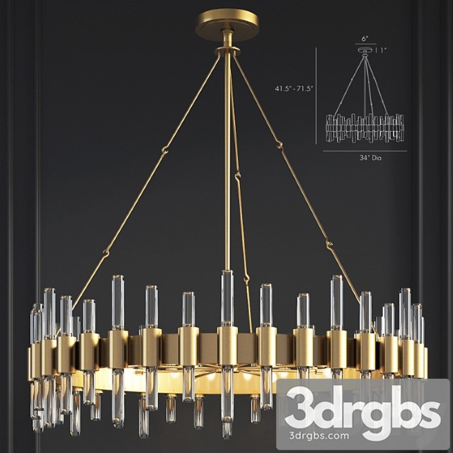 Haskell Large Chandelier Arteriors Home 3 3dsmax Download - thumbnail 1