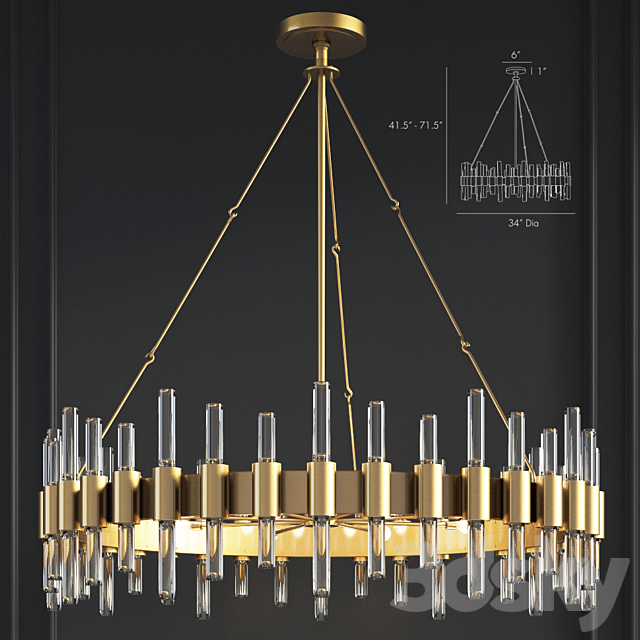 Haskell Large Chandelier Arteriors Home 3DSMax File - thumbnail 1