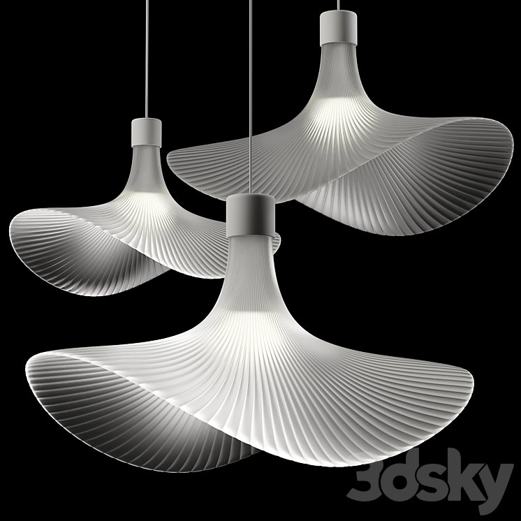 Hat Style Glass Pendant Light 3DS Max Model - thumbnail 1