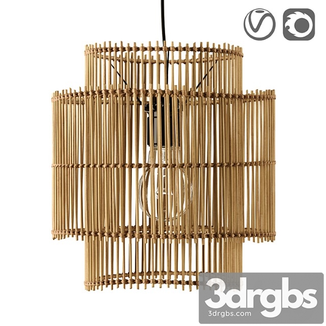 Haya bamboo lampshade - thumbnail 1