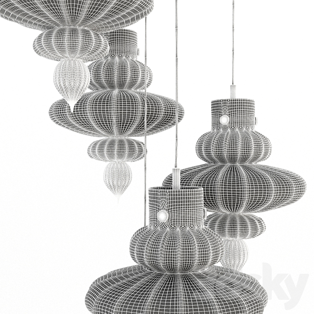 HEATHFIELD & CO BASILICA 5 LIGHT PENDANT 3DS Max Model - thumbnail 3