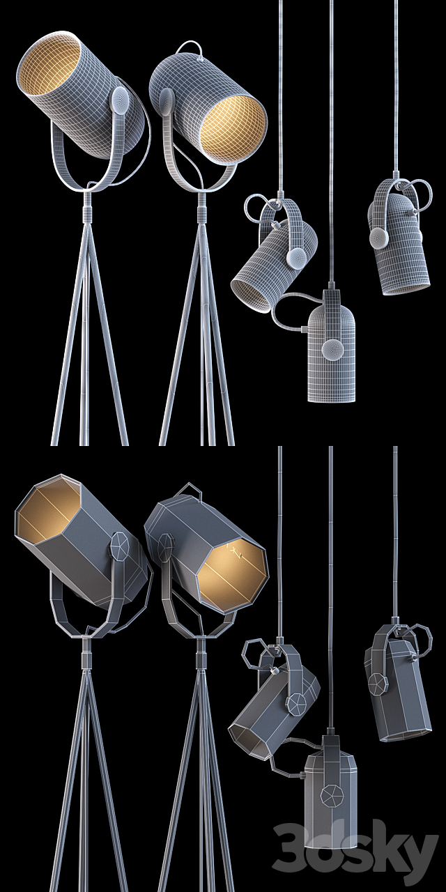 High floor lamp and Pendant lamp By Le Klint 3DSMax File - thumbnail 3