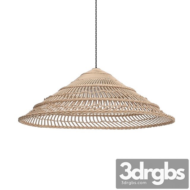 Hk living wicker hanging lamp triangle natural 3dsmax Download - thumbnail 1