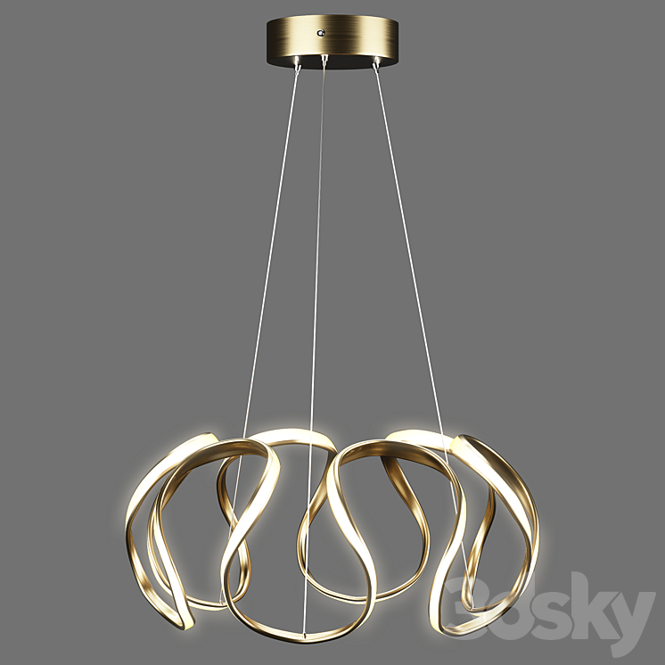 Homary Rola Gold LED Unique Geometric Chandelier Haning Pendant Light 3DS Max Model - thumbnail 1