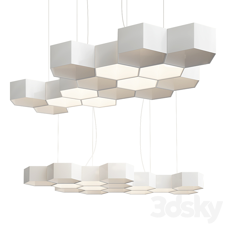 HONEYCOMB Chandelier 3DS Max Model - thumbnail 1