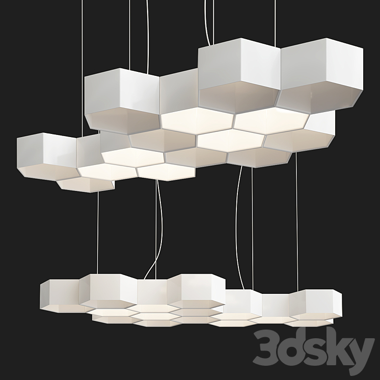 HONEYCOMB Chandelier 3DS Max Model - thumbnail 2