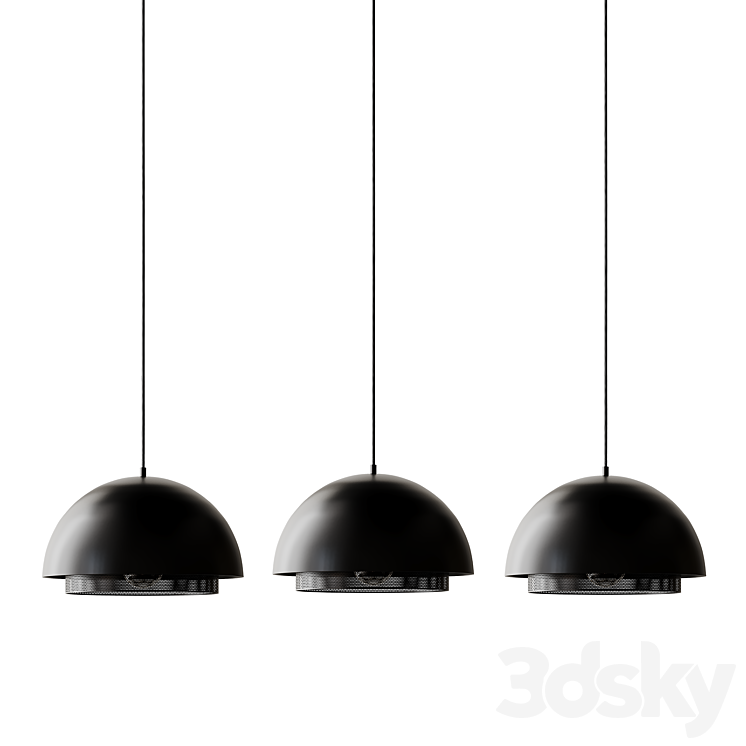 Hübsch ceiling lamp black metal 3DS Max Model - thumbnail 2