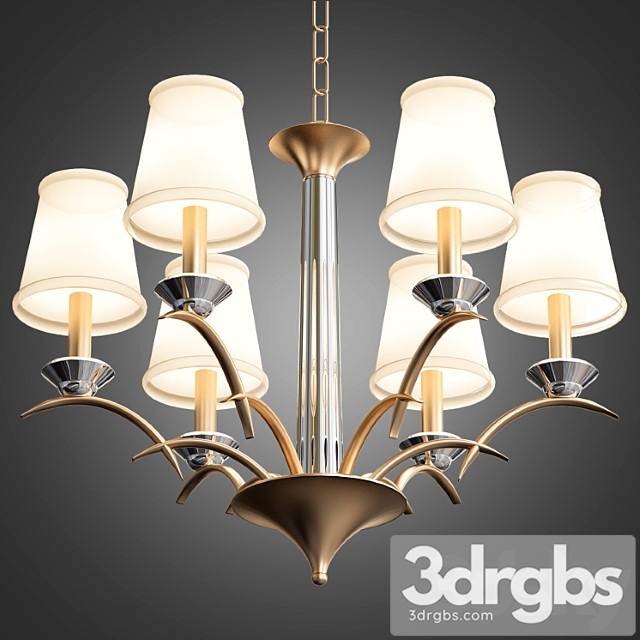 Hudson Valley Marcellus 6 Light Aged Brass Chandelier 3dsmax Download - thumbnail 1