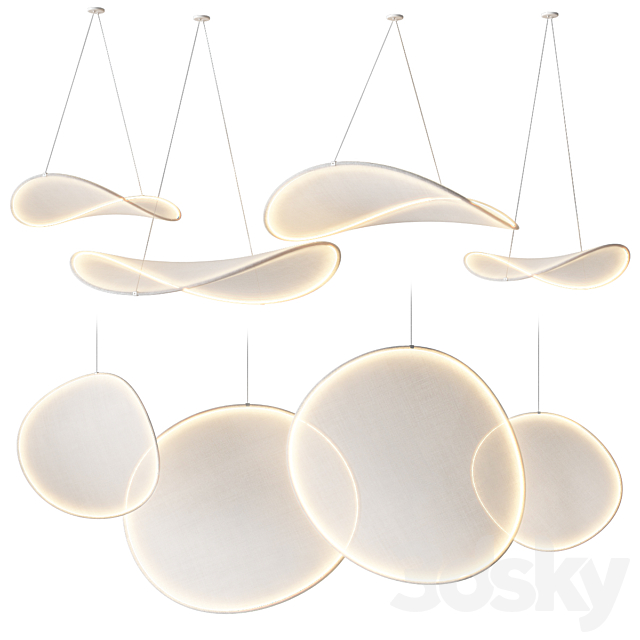 IIII 09 LED fabric pendant lamps 3ds Max - thumbnail 1