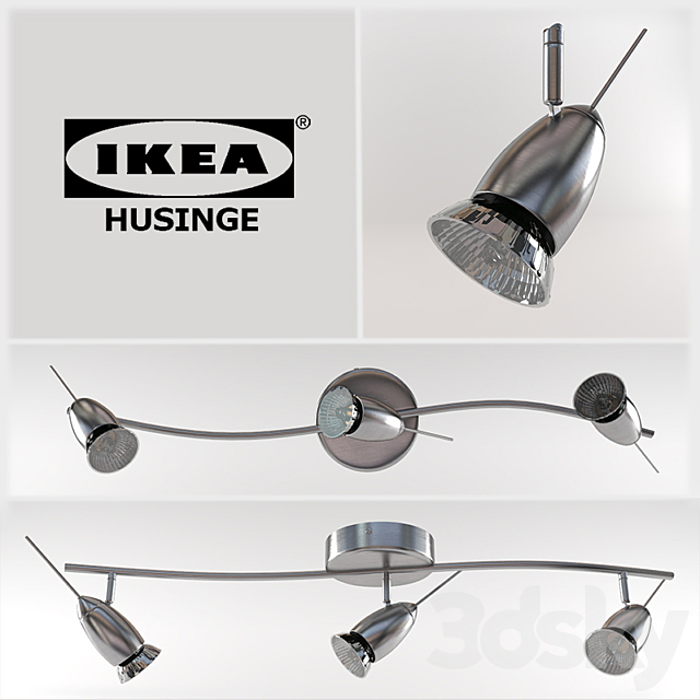 IKEA HUSINGE. Ceiling track. 3 spotlights 3DSMax File - thumbnail 1