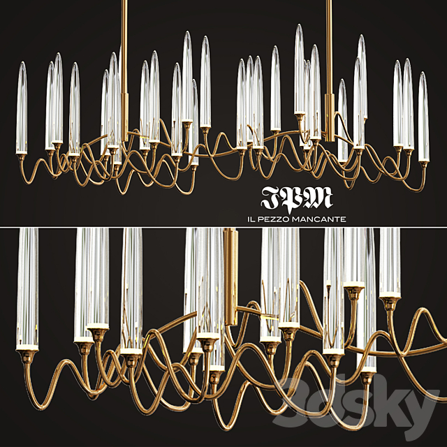 Il Pezzo 3 Long Chandelier 3DSMax File - thumbnail 1