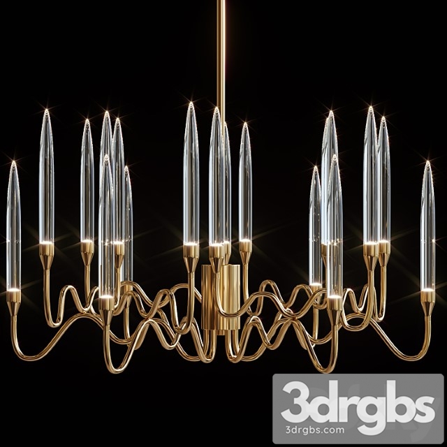 Il pezzo round chandelier brass and crystals designed by pezzo mancante 18 and 30 lamps - thumbnail 1